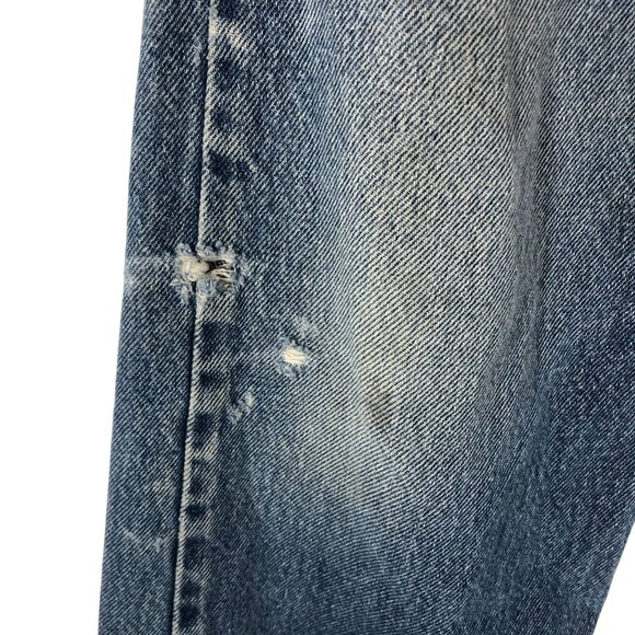 Levis Mens Jeans 517 Bootcut Distressed Grunge 34x30 - Picture 2 of 11